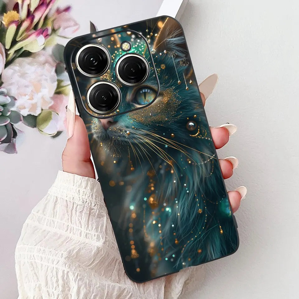 Para Tecno Spark 20c 20 Pro Plus Spark20 Pro Funda de teléfono Funda trasera de goma suave Mujer moda patrón de dibujos animados Funda de parachoques