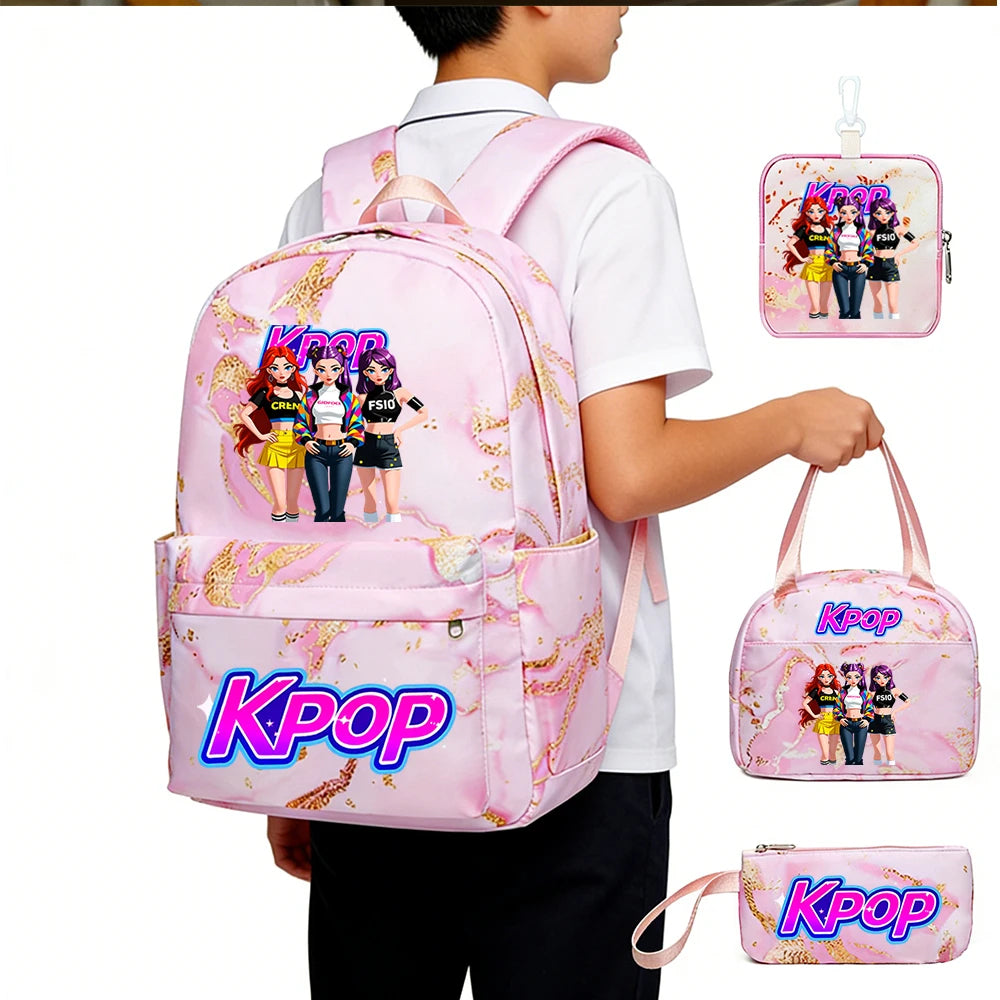 Juego de 4 mochilas con diseño de grupo femenino de K-POP. El regalo perfecto para los fans del kpop.