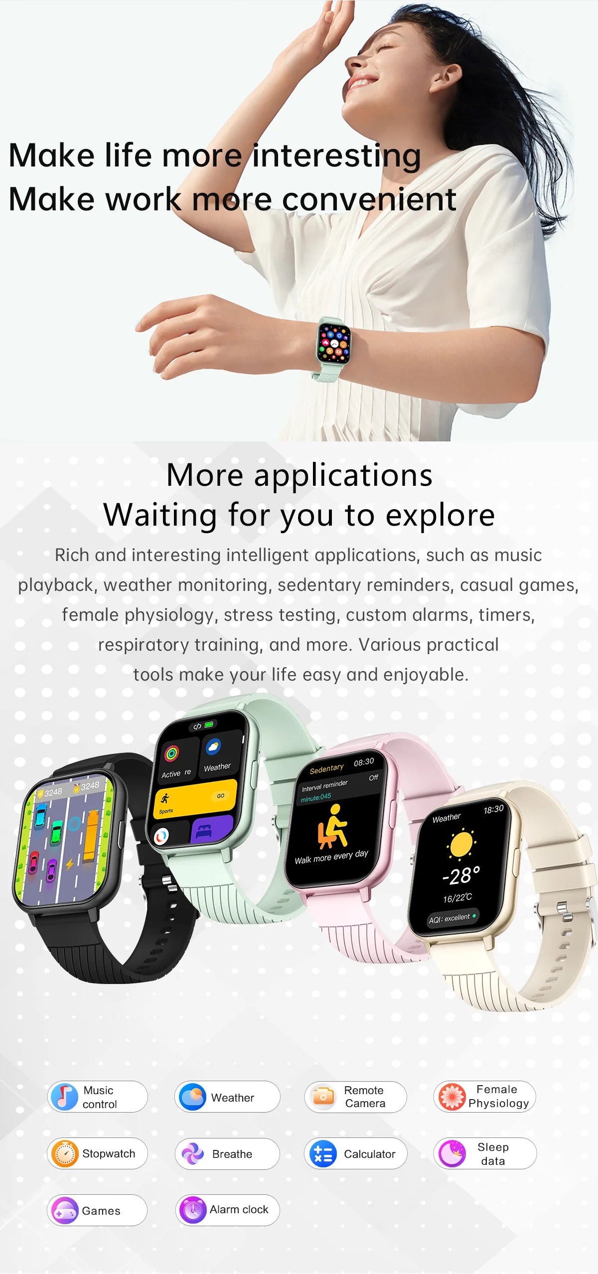 LIGE, nuevos relojes inteligentes con llamadas Bluetooth, reloj de pulsera para mujer, relojes deportivos para Fitness, reloj inteligente resistente al agua IP67 para iPhone, Android, iOS