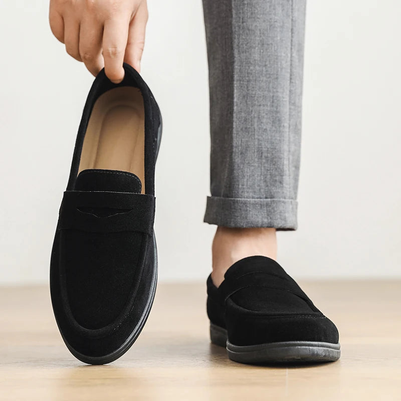 Gran oferta de mocasines sin cordones para hombre, ligeros, transpirables, cómodos, planos para exteriores, suela suave antideslizante, zapatos informales para caminar a diario