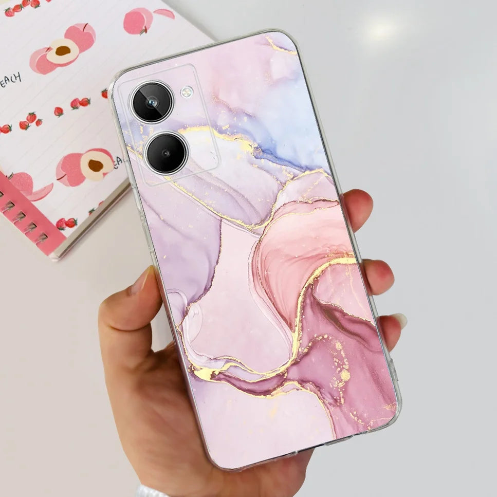 Para Realme 10 4G RMX3630 funda de teléfono suave de silicona TPU a prueba de golpes para Realme 10 funda protectora trasera con diseño de dibujos animados bonitos