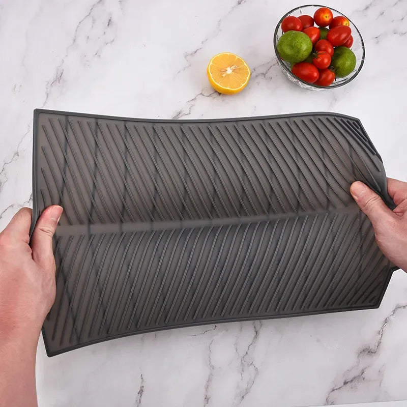Almohadilla de drenaje de silicona para secado de ollas, tapete para escurrir platos para vajilla de cocina, esteras antideslizantes, posavasos antiescaldaduras, utensilios de cocina, 1 ud.