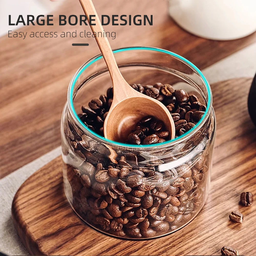 Frasco de Vidrio Hermético al Vacío para Almacenamiento de Granos de Café, Alimentos, Té, Frasco de Almacenamiento de Alimentos Frescos, Accesorios de Cocina