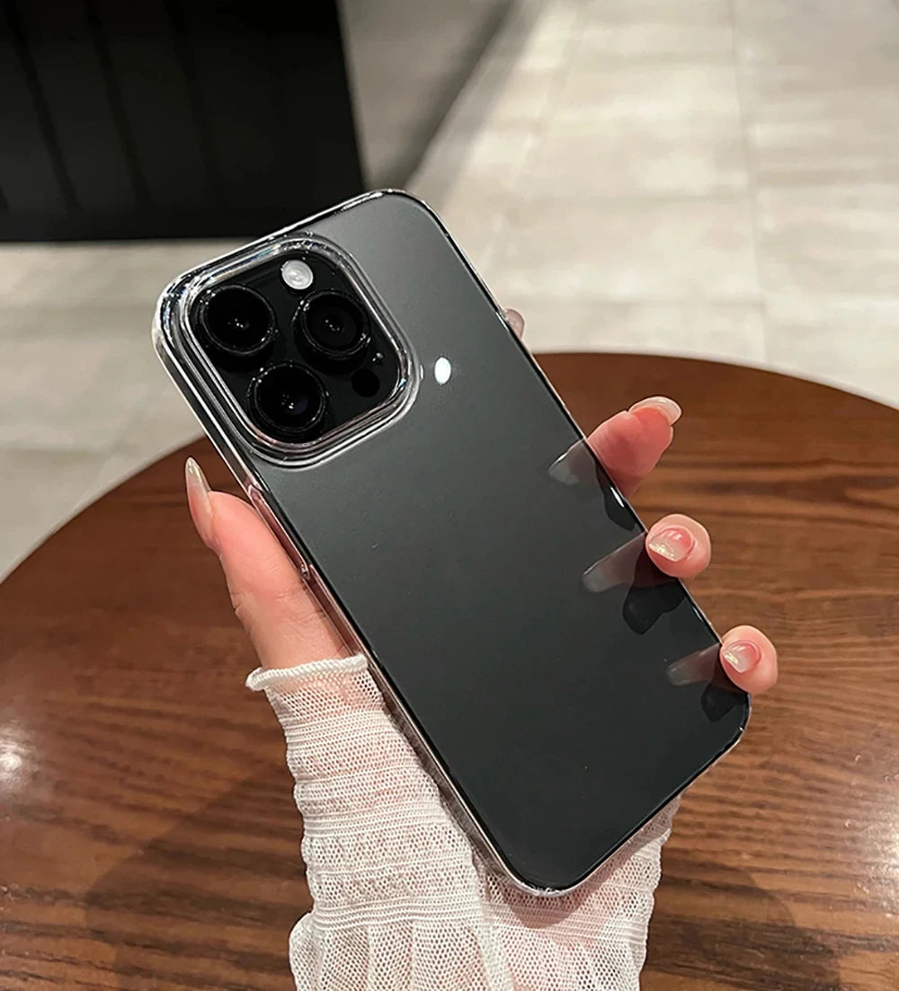 Fundas de parachoques transparentes a prueba de golpes de lujo para iPhone 16 15 14 13 12 11 Pro Max Plus accesorios de cubierta de teléfono acrílico suave transparente