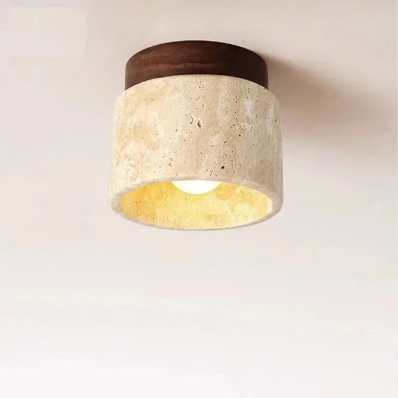 Lámpara de techo LED de piedra travertino, accesorio de iluminación para pasillo, sala de estar, comedor, decoración de dormitorio, lámpara de techo