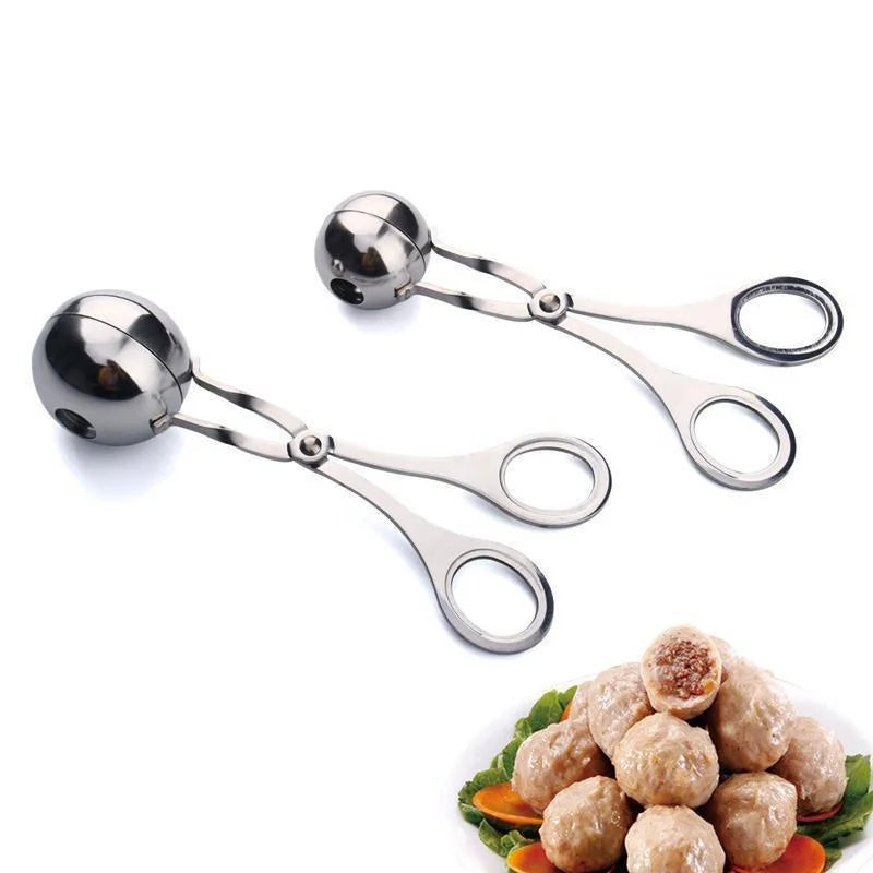 Herramienta para hacer bolas de carne, Clip redondo de acero inoxidable, cuchara moldeadora de bolas de arroz, molde para hacer albóndigas, utensilio de cocina relleno antiadherente