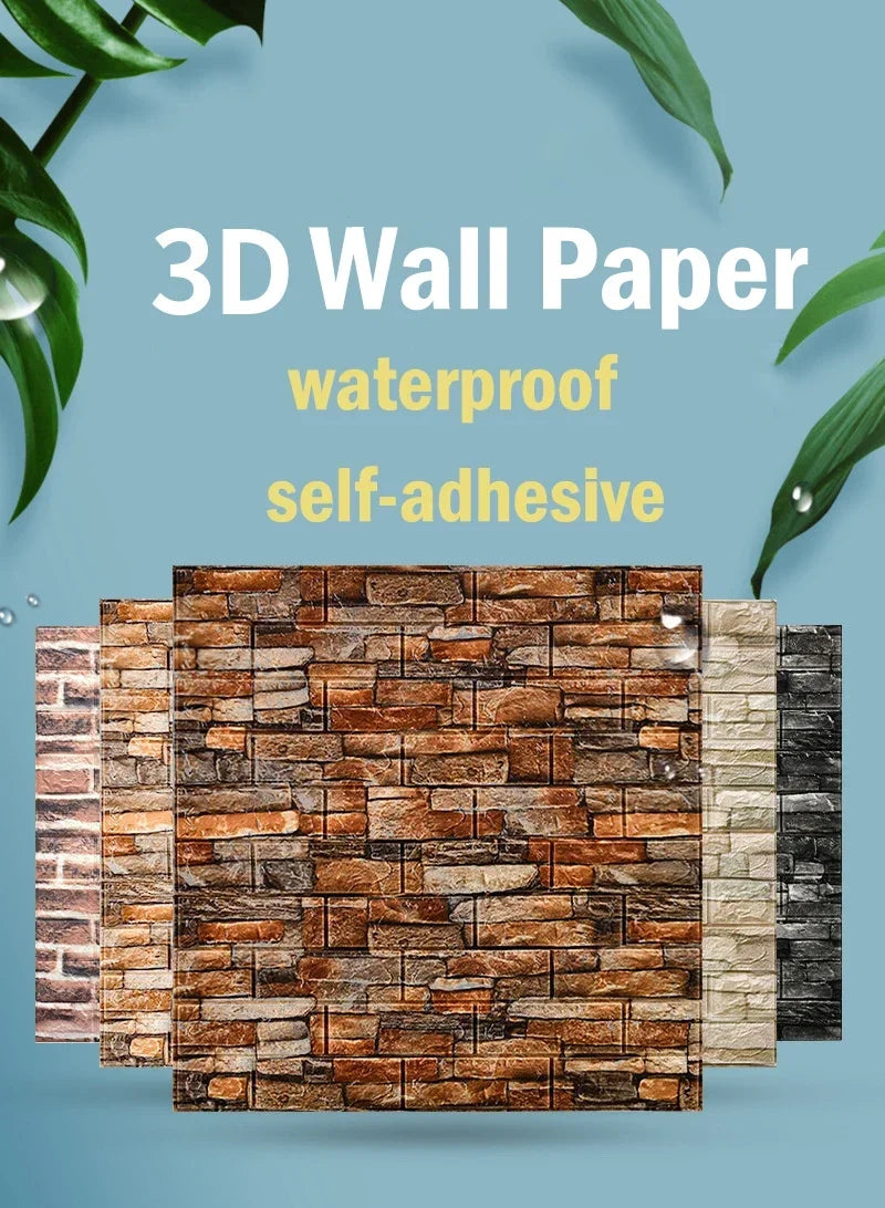Papel tapiz autoadhesivo de 70cm x 10m, decoración de papel tapiz de ladrillo de espuma antigua, pegatina de pared 3D impermeable para sala de estar y dormitorio