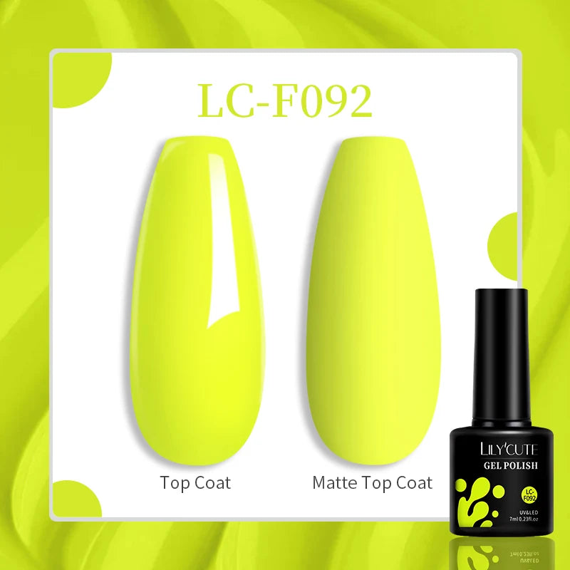 LILYCUTE-esmalte en Gel para uñas, barniz semipermanente para manicura, con LED UV, 129 colores, 7ML