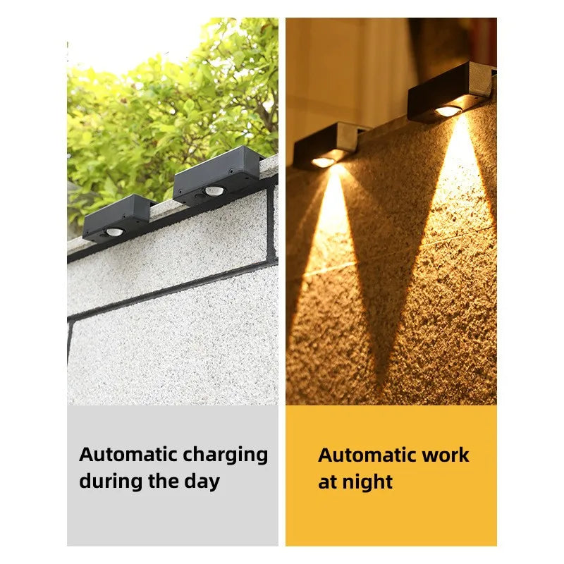 Lámpara LED alimentada por energía Solar, luces solares superbrillantes para jardín, luz impermeable para exteriores, escaleras, balcón, iluminación decorativa de calle