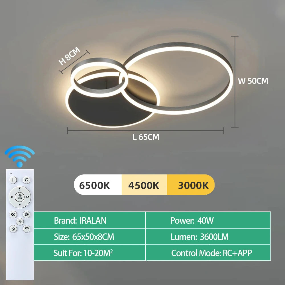 Lámpara de techo LED moderna, iluminación para el hogar, sala de estar, estudio, dormitorio, lámpara de techo regulable, iluminación interior, lámparas de decoración