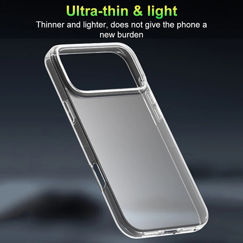 Funda de teléfono transparente de silicona suave TPU para iPhone 17 Pro Max, fundas ultrafinas transparentes a prueba de golpes para iPhone 17, funda trasera de aire