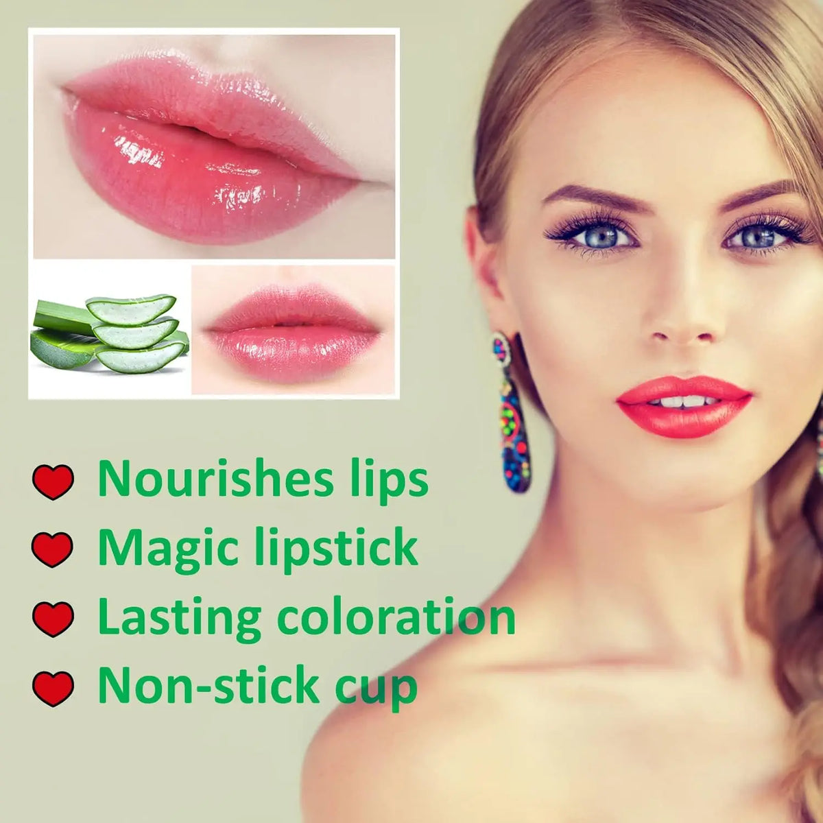 Lápiz Labial Mágico que Cambia de Color, Bálsamo Labial que Reacciona a la Temperatura, Larga Duración, Nutritivo, Hidratante, Brillo Labial Impermeable, Maquillaje Mate