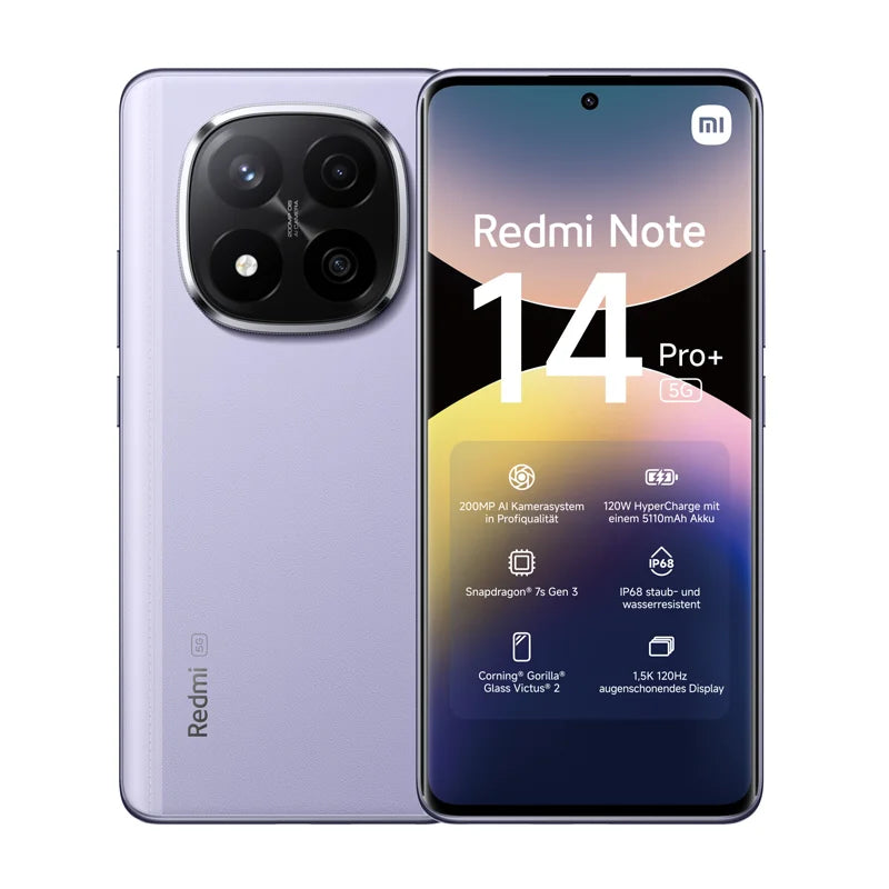 Versión global Redmi Note 14 Pro+ 5G Smartphone Snapdragon 7s Gen 3 200MP Cámara trasera IP68