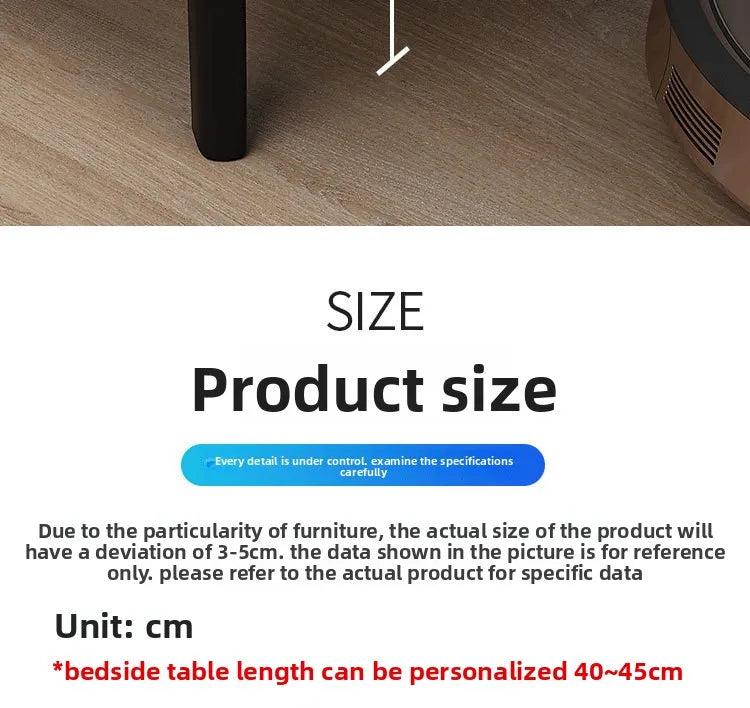 Mesita de noche de madera inteligente con altavoz cargador inalámbrico, mesita de noche minimalista moderna de dos cajones, muebles multifuncionales para el hogar