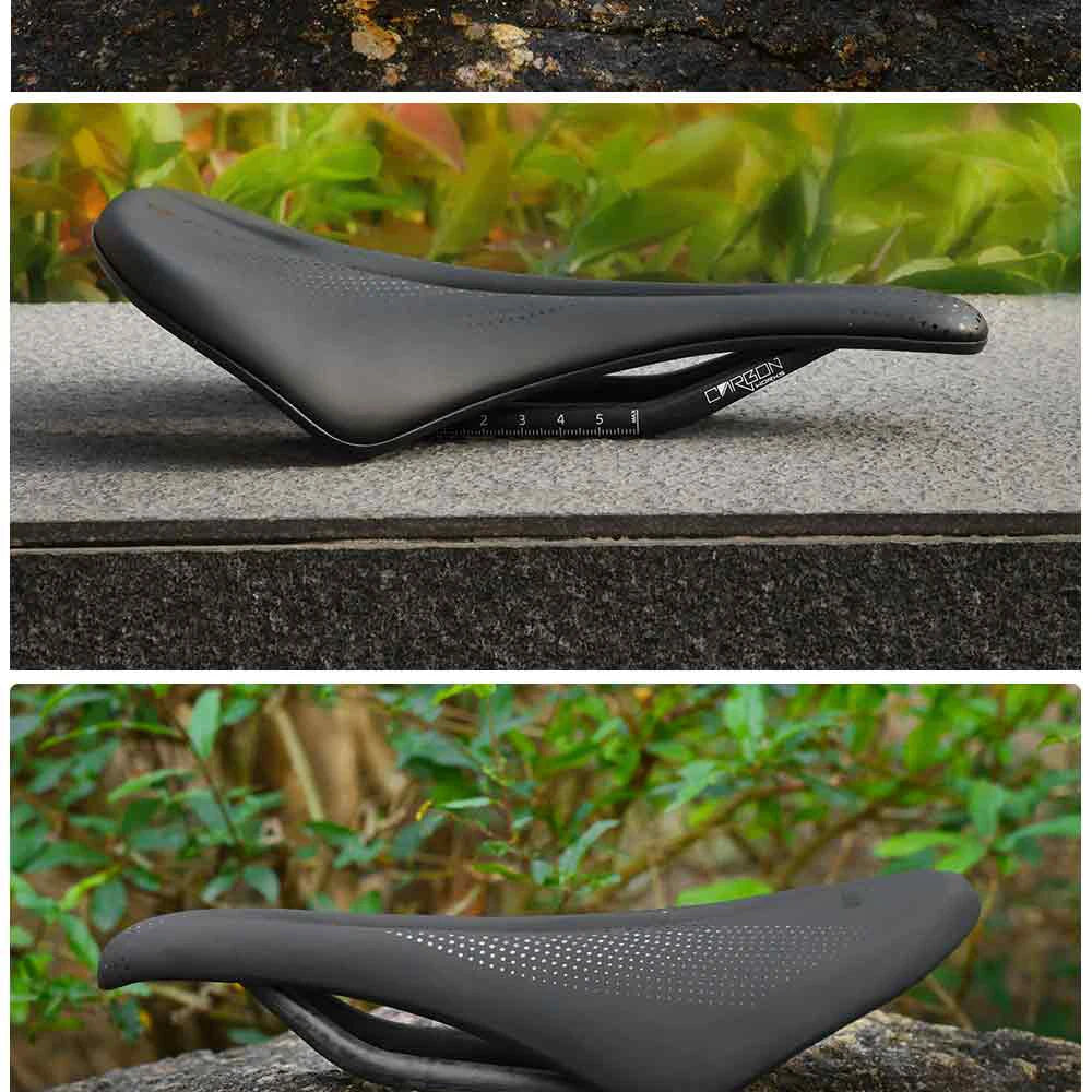 RYET-sillín de carbono para bicicleta con estampado 3D, 140mm, 142mm, superligero, para carreras de montaña, EVA, cojín para asiento de bicicleta, pieza de asiento para ciclismo