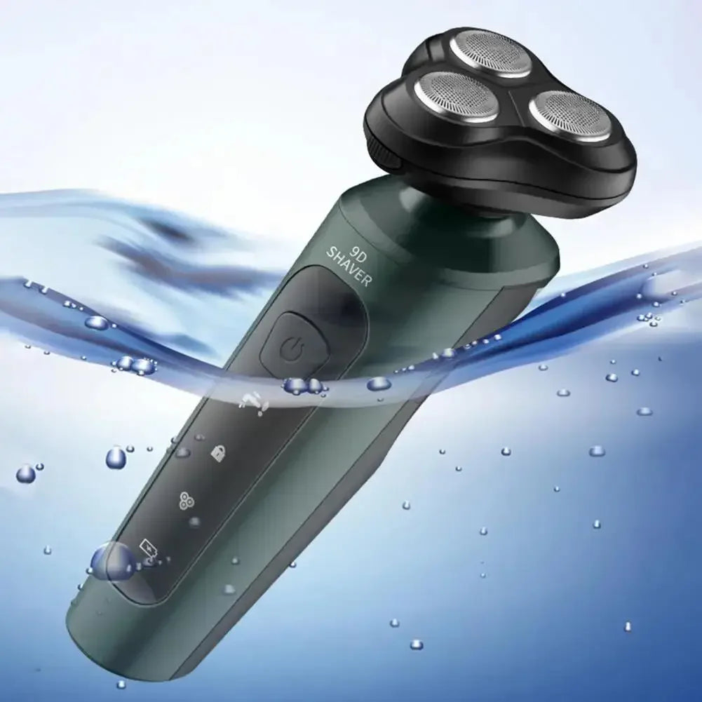 Afeitadoras eléctricas para hombres, maquinilla de afeitar eléctrica resistente al agua, uso en seco y húmedo, máquina de afeitar rotativa con batería recargable