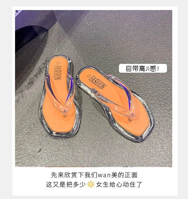 Sandalias de PVC con purpurina, chanclas de goma de talla grande para mujer, sandalias de playa, sandalias bajas, sandalias hawaianas de PVC, sandalias romanas, verano 2026