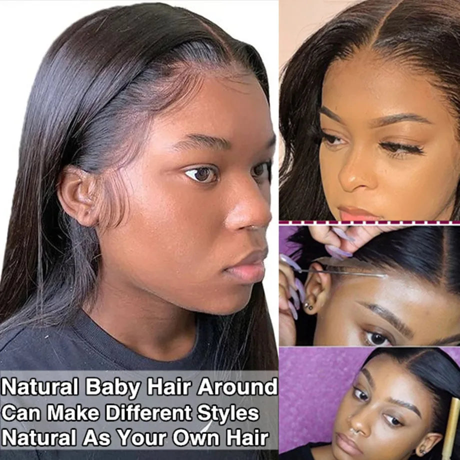 Peruvian Bone Straight Human Hair Wigs 13x4 Full Transparent Lace Frontal Wigs for Women Lace Front Human Hair Wigs Pre Plucked