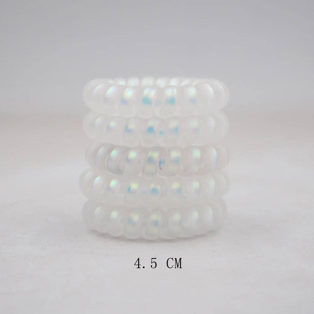 Banda elástica para el cabello, banda para el pelo con cable en espiral esmerilado, lazo para el pelo, Goma elástica para la cabeza, color liso mate, 5 unidades por juego, nueva moda