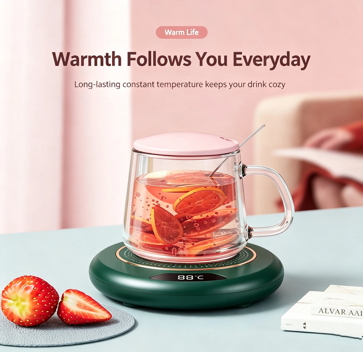 Nuevo Posavasos Calefactor USB con Temperatura Constante, Calentador Inteligente para Tazas de Café y Leche, Calentador Térmico Automático para Oficina y Hogar
