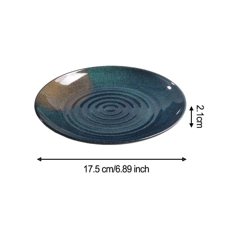 Juego de 6 Platos de Melamina Negros, Platos Planos con Ondas Concéntricas para Servir Platos Fríos, Filetes, para Restaurante, Hogar, Vajilla