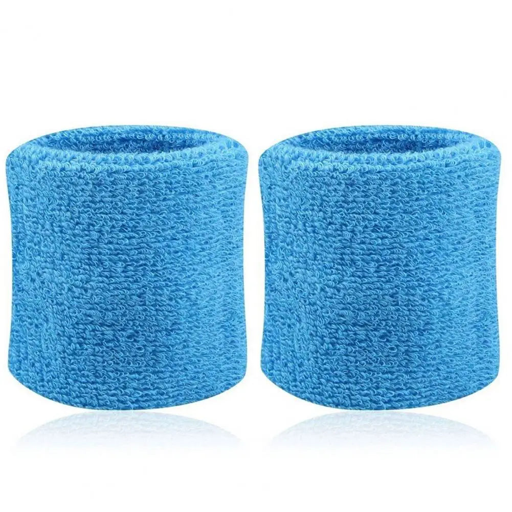 Muñequera de algodón de 2 uds., bandas para el sudor para tenis, bandas para el sudor de secado rápido para Fitness, muñequera de seguridad, soporte para muñeca, banda envolvente