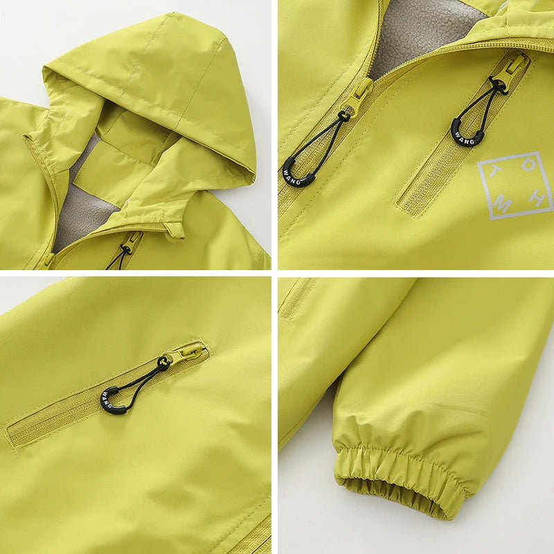 Otoño Invierno chaqueta para niños adolescentes de lana gruesa a prueba de viento cálido abrigo deportivo con capucha para niños de 4 a 14 años ropa de abrigo para niños Top
