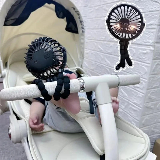 Tragbarer faltbarer Tischventilator mit USB, Multifunktionaler kleiner Oktopus-Mini-Ventilator, leise, für Babywagen im Freien, Sommer
