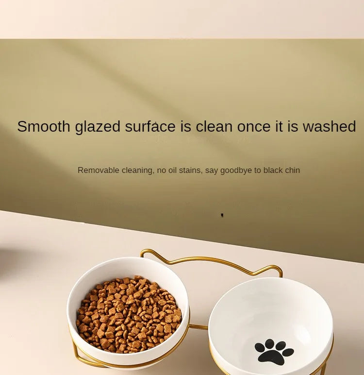 1-3 uds protección Cervical creativa suministros para mascotas tazón doble de cerámica para gatos tazón de cerámica para gatos tazón de comida tazón de comida para perros agua potable tazón de comida
