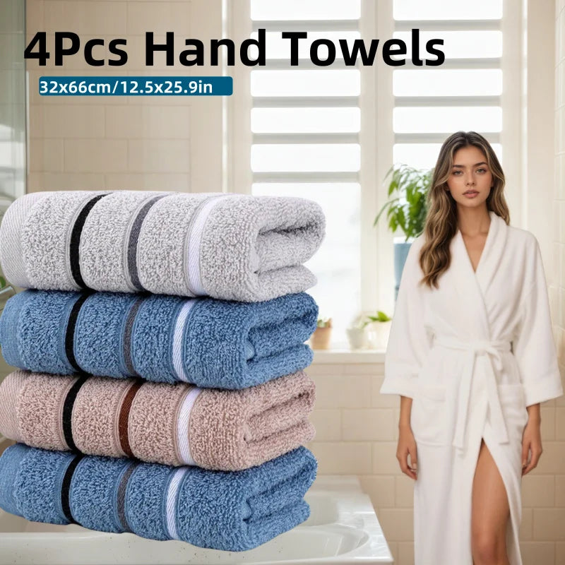 Juego de 4 toallas de baño, suaves y absorbentes, adecuadas para ducha, gimnasio, sauna, cocina y exteriores, multicolor Q