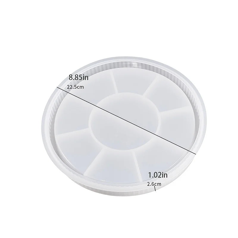 Bandeja redonda a rayas, bandeja de almacenamiento decorativa, Base de macetero, molde de silicona para adorno de yeso de resina, molde de silicona de hormigón, 1 ud.