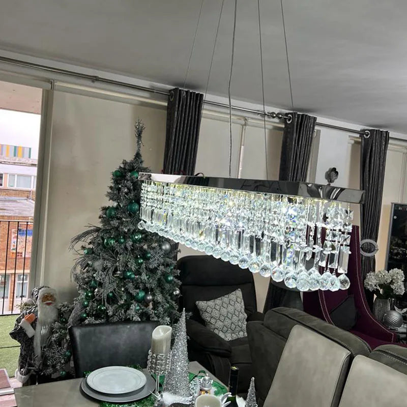 Lámpara LED de cristal moderna para comedor, lámpara colgante para el hogar, sala de estar, comedor, luces domésticas para dormitorio y cocina