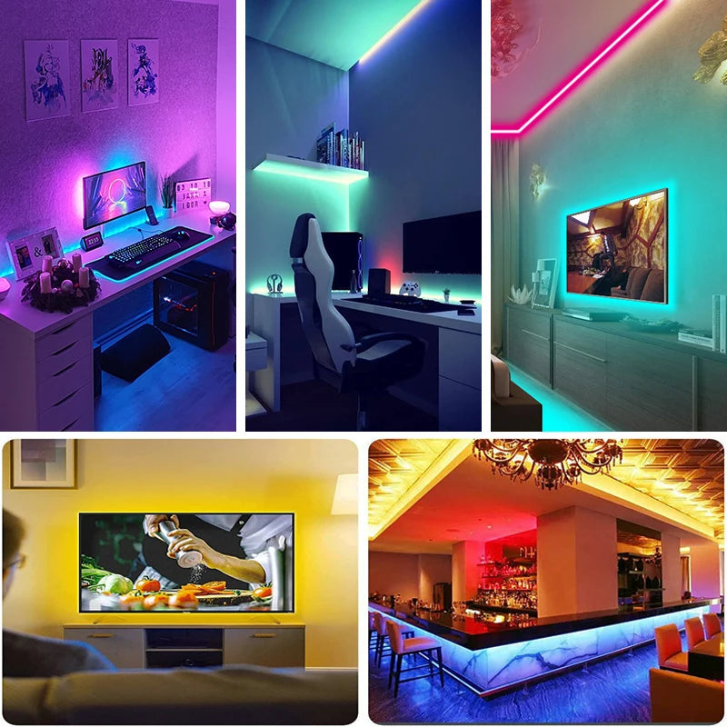Tira de luces Led con Control remoto de 44 teclas, 1m, 5m, 10m, 20m, cinta RGB, pared Led para habitación, hogar, dormitorio, decoración de fiesta, retroiluminación de TV
