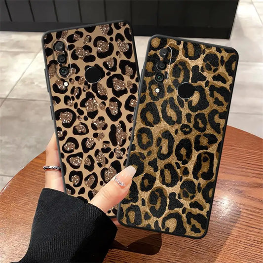 Funda de teléfono para Huawei P30 P20 Pro P20 P40 Lite P20 Lite 2018 P Smart 2019 funda suave patrón de estampado de leopardo de dibujos animados