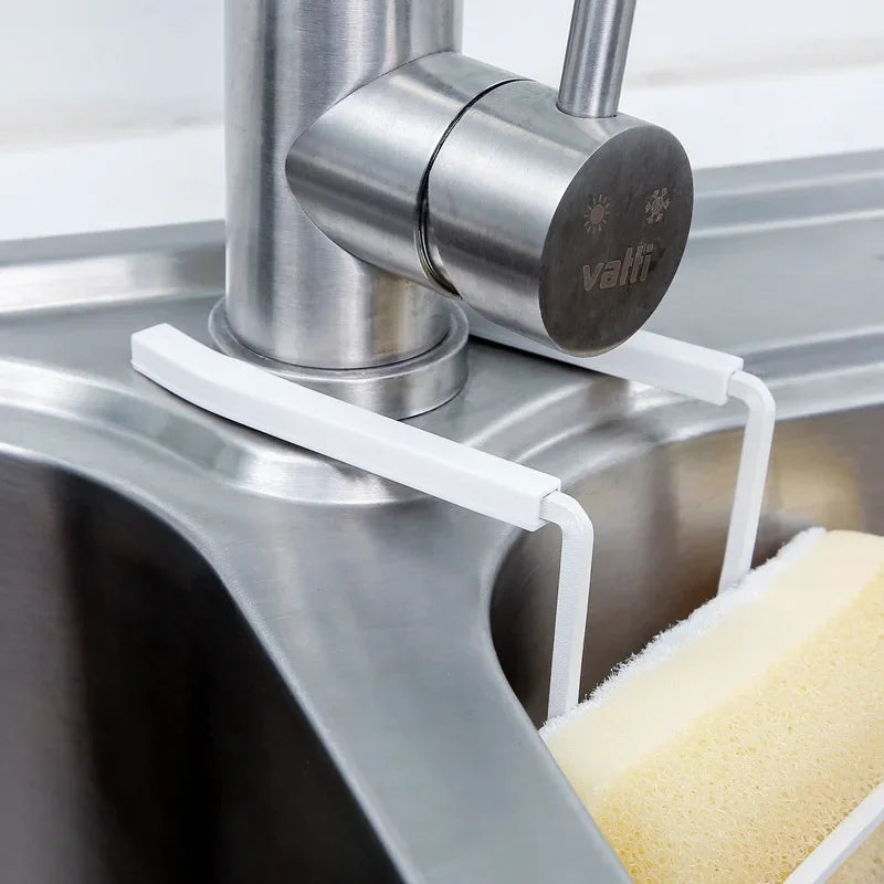 Organizador de fregadero metálico para cocina, estante de pared con ventosas para esponjas, jabón y paños de cocina