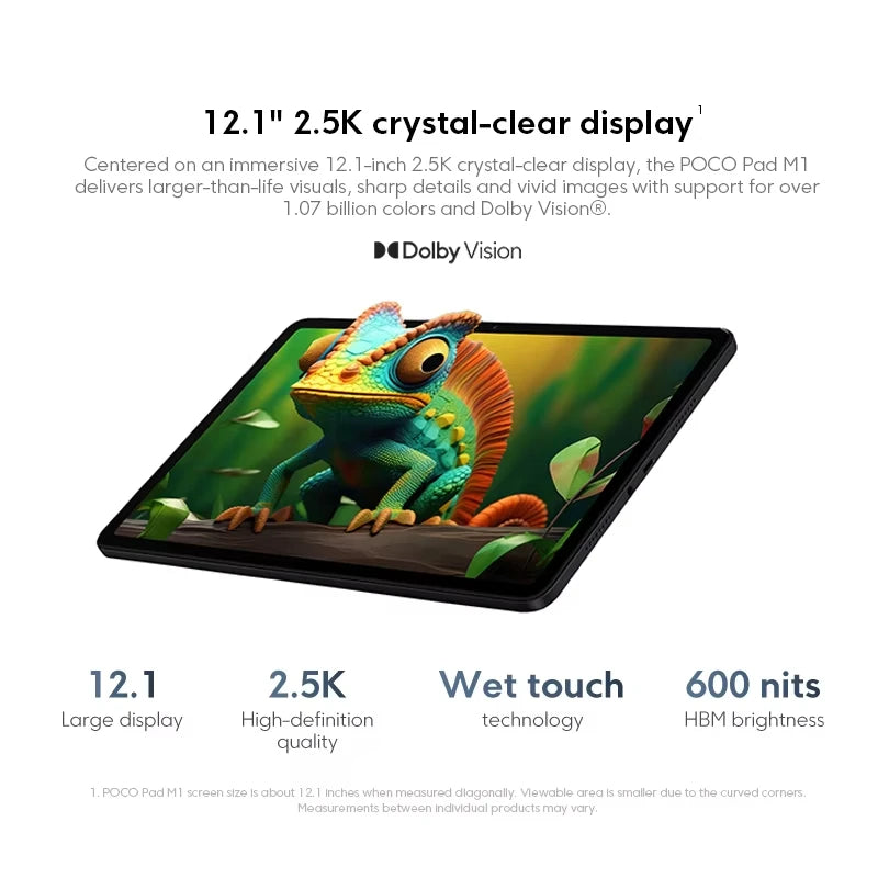 POCO Pad M1 versión Global 12,1 "2,5 K pantalla cristalina 12000mAh tableta Snapdragon 7s Gen 4