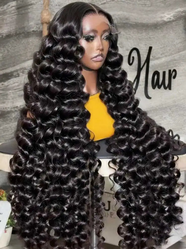 40 42 pulgadas HD suelta onda profunda 13x6 pelucas de cabello humano con encaje Frontal brasileño rizado agua ondulado 13x4 pelucas frontales de encaje para mujeres 250%