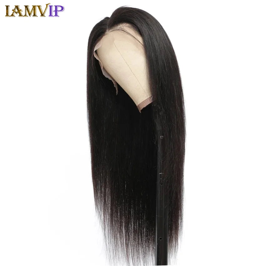 Peluca Frontal de encaje HD de 220 de densidad, pelucas de cabello humano liso de hueso, peluca de pelo de bebé suave Frontal transparente HD 13x4 13x6 pulgadas