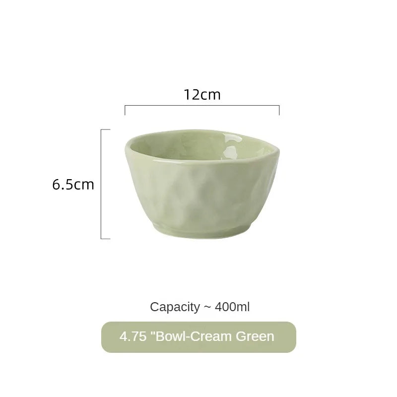Juego de cuencos y platos de cerámica de estilo nórdico para uso doméstico, alta belleza, Simple, crema, vajilla de cerámica, nuevo