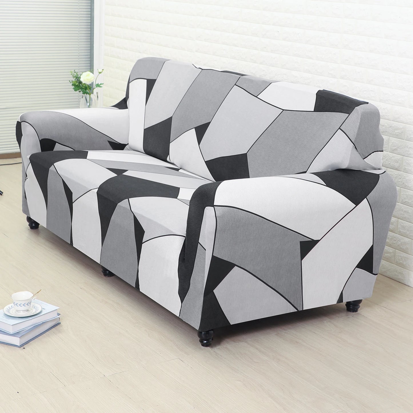 Funda de sofá de 1 pieza, funda de sofá elástica estampada/impresa para sofá esquinero de sala de estar, funda de sofá en forma de L