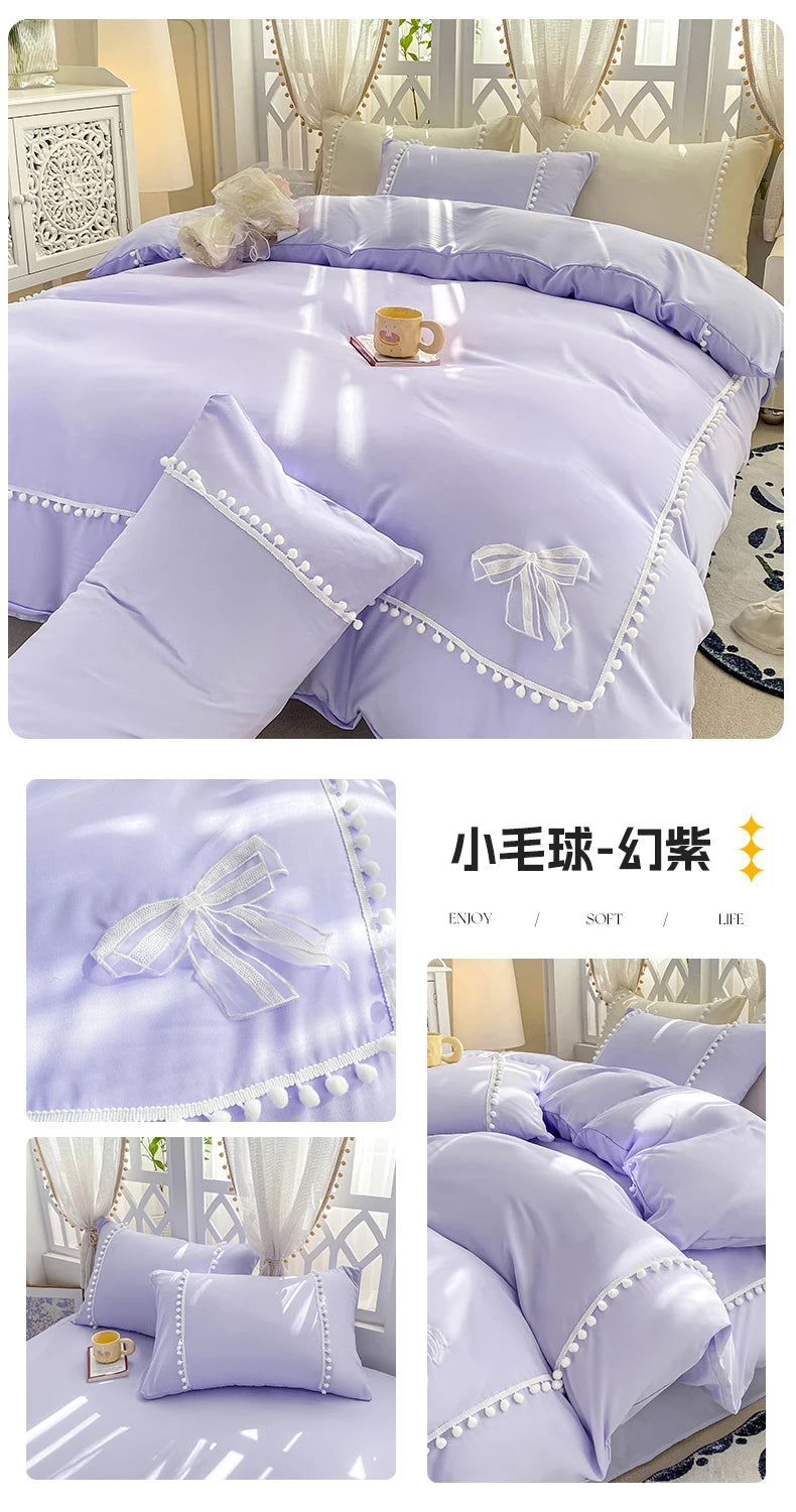 Funda de edredón de bola de vellón grueso, juego de cuatro piezas suave y cómodo, 180x220, 220x240, ropa de cama de varios tamaños, nuevo estilo