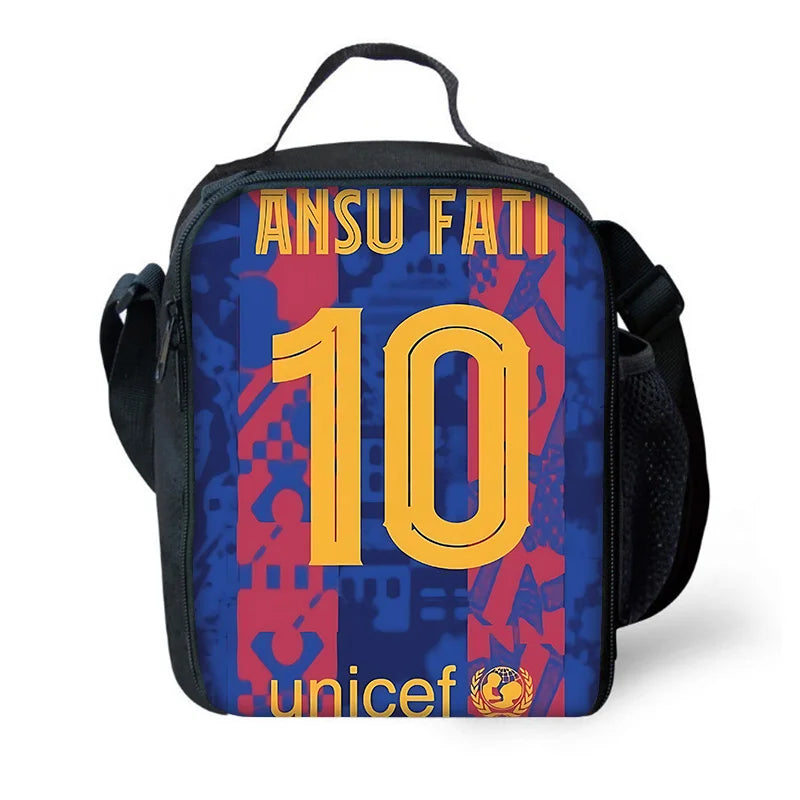 Mochila escolar para niños, fútbol, Lamine Yamals, con bolsas para el almuerzo, bolsas para lápices, mochilas escolares para niños y niñas, el mejor regalo