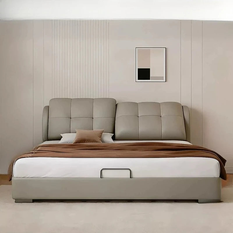 Cama de masaje moderna y sencilla, diseño de cama de dormir de madera, cama doble de lujo para niñas, cama Queen con plataforma, muebles de salón y suite.