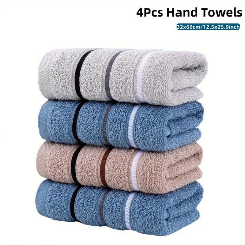 Juego de 4 toallas de baño, suaves y absorbentes, adecuadas para ducha, gimnasio, sauna, cocina y exteriores, multicolor Q