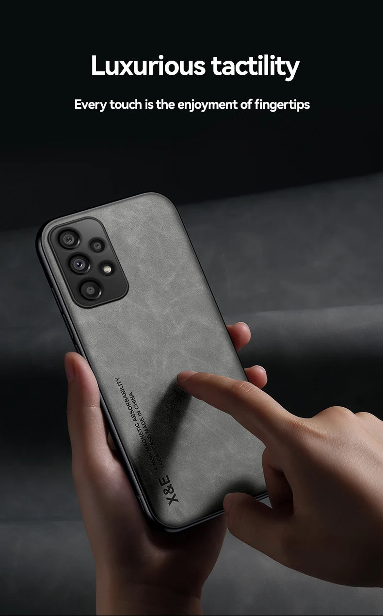Funda de teléfono de cuero esmerilado magnético con placa de hierro oculta para Xiaomi 17 Pro Max 15T 15 14 14T 13 13T 12 12T 11 11T Pro