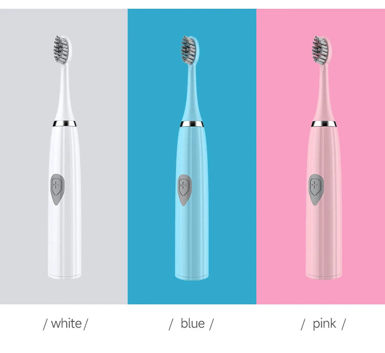 Cepillo de dientes eléctrico para adultos, cerdas suaves DuPont, batería portátil, IPX7, resistente al agua, inteligente, eficaz, cuidado bucal