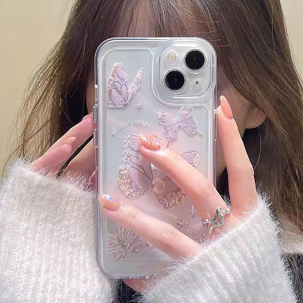 Funda de teléfono con forma de mariposa y flor para Realme C53 C55 C67 C63 C33 C30 C35 C51 C21Y C25Y C20 C15 C21 8i 9i 9 10 12 Pro Plus 8 5G