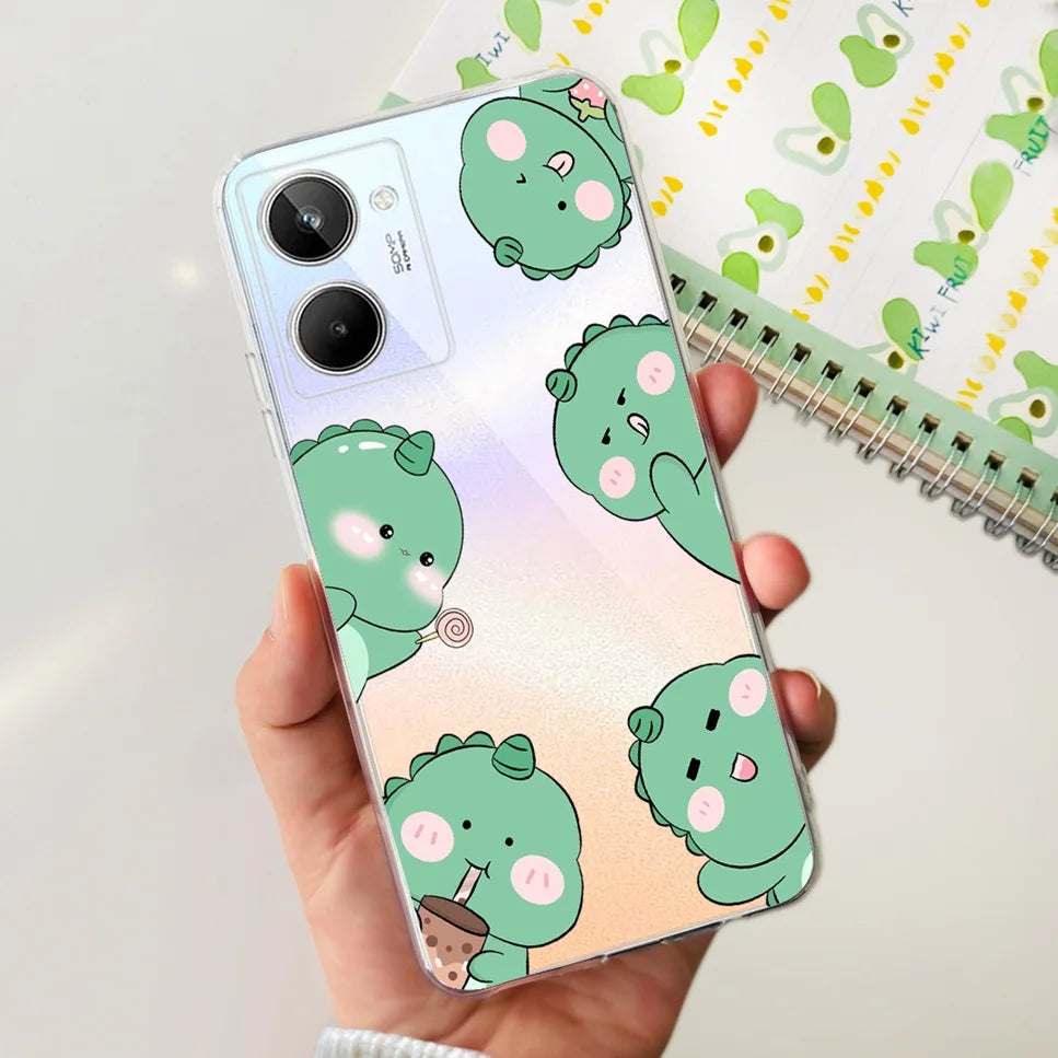 Para Realme 10 4G RMX3630 funda de teléfono suave de silicona TPU a prueba de golpes para Realme 10 funda protectora trasera con diseño de dibujos animados bonitos