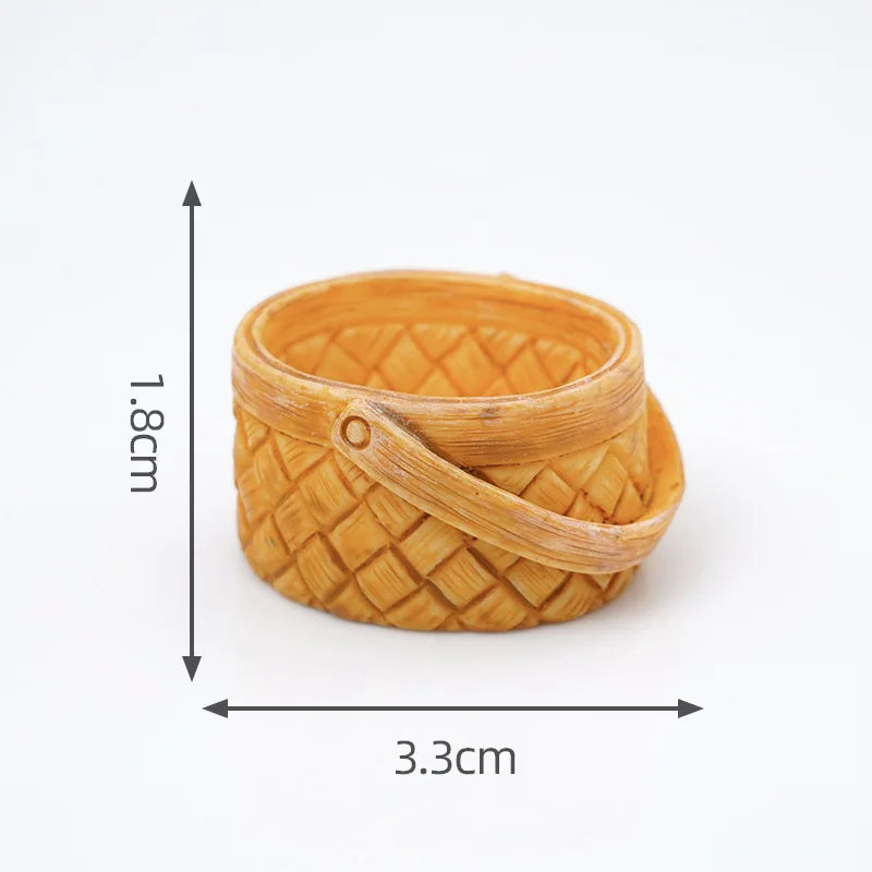 Cesta de Mimbre en Miniatura para Casa de Muñecas 1/12, Modelo de Cesta de Pan y Frutas, Accesorios para Escena de Cocina, Regalo para Niños