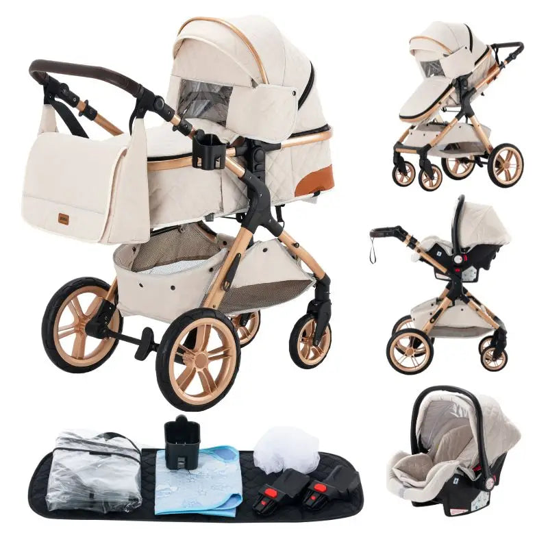 Sistema de viaje 3 en 1 para bebés, cochecito ligero para recién nacidos, plegable compacto, cochecito de invierno, cochecito para bebés, todoterreno